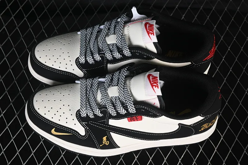 All categories Air Jordan Jordan series basketball shoes Air Jordan 1 Low High-end customized low-top sneakers Air Jordan 1 Low AJ1 Joe 1 black and white panda contrast high-end customized low-top retro basketball shoes MZ9588-823